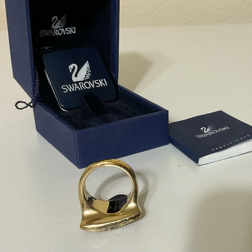 Gold Plated Swarovski Pave Crystal Ring